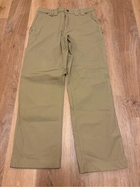 Duluth Trading Flex Fire Hose Pants 32x30 Khaki Carpenter Workwear Mens Canvas